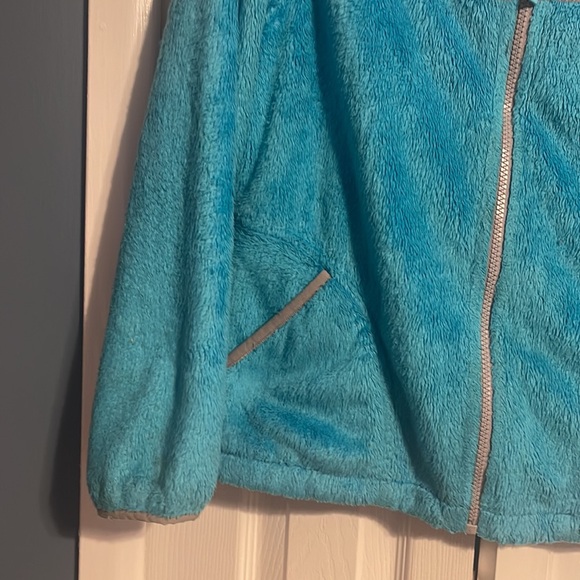 The North Face Girls zip up in blue and grey with hood size Large 14-16 - Picture 6 of 12